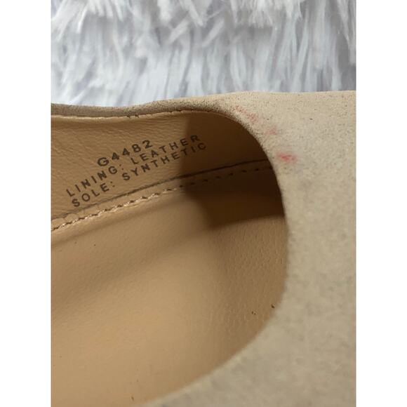 J. Crew Women Shoes Size 8 Chunky Tortoise 2” Heels Neutral Suede Slip On - Picture 2 of 8